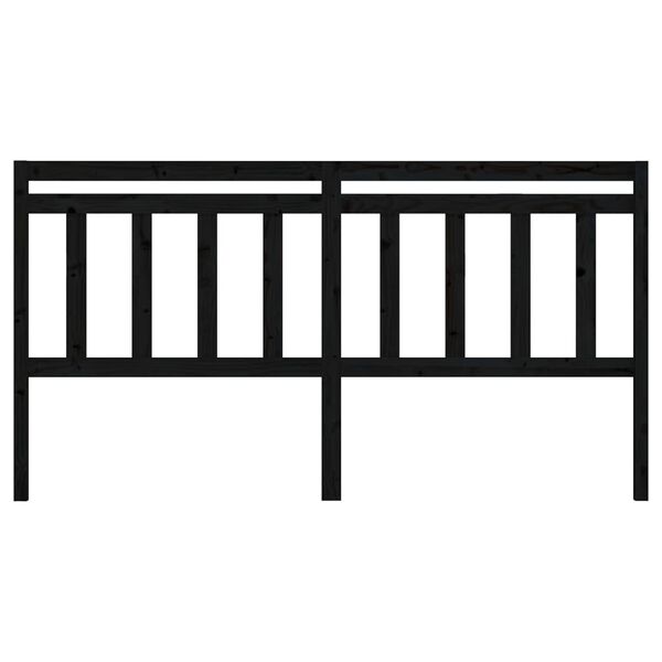 vidaXL gultas galvgalis, melns, 206x4x100 cm, priedes masīvkoks