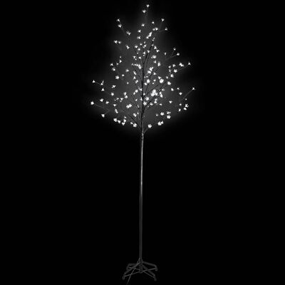 vidaXL LED Ziemassvētku koks, ķirsis, 180 cm, balta gaisma