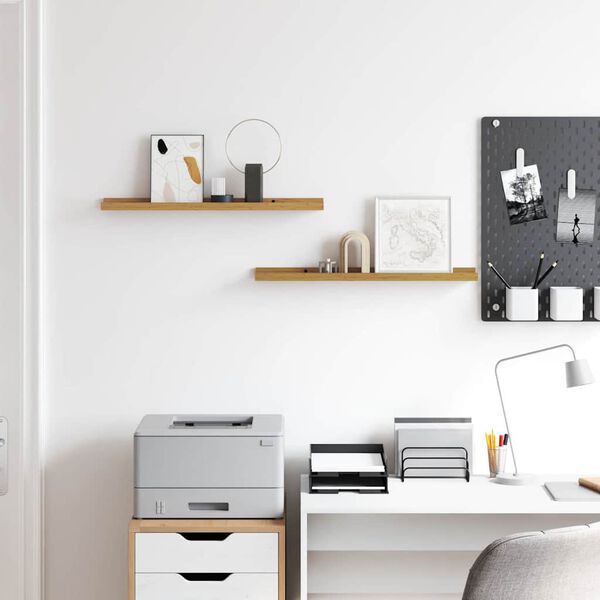 vidaXL Sienas plaukts 2 pcs Bē&scaron;a 60 x 9 x 3 cm Inženierijas koks