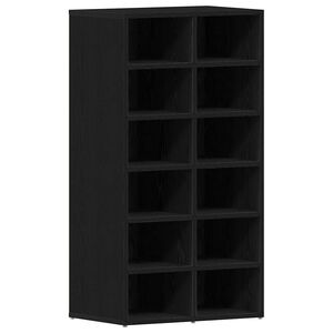 vidaXL apavu plaukts, melns ozols, 54x34x100,5 cm, inženierijas koks