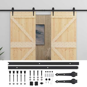 vidaXL Slīdo&scaron;ās durvis 2 gab. 90 x 210 cm Priedes masīvkoks