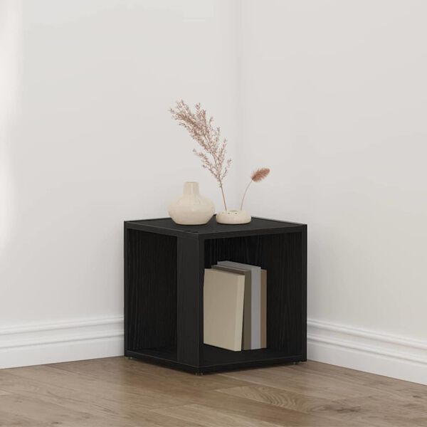 vidaXL Stūrplaukti Melns ozolkoks 33 x 33 x 34,5 cm Inženierijas koks