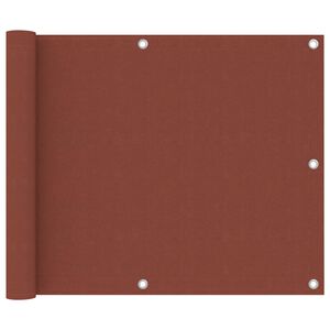 vidaXL balkona aizslietnis, 75x500 cm, sarkanbrūns oksforda audums