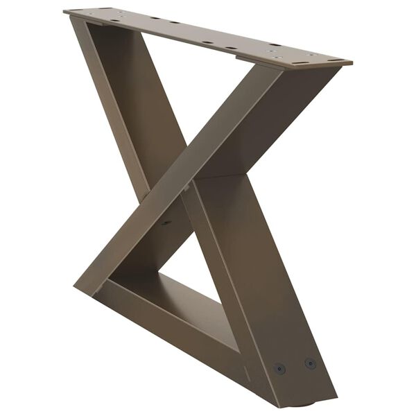 vidaXL kafijas galdiņa kājas, 2 gab., dabīgs tērauds, 60x(30-31,3) cm, tērauds