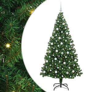 vidaXL Mākslīgā Ziemassvētku eglīte su 300 LED ar statīvu Zaļa 210 cm