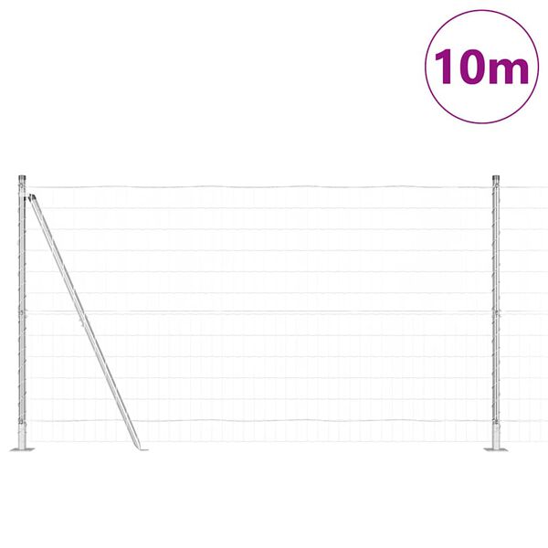vidaXL Žogs ar stabu Sudraba 1,2 x 10 m Tērauds
