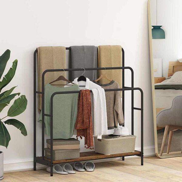 vidaXL Auduma statīvs Vecs koks 90 x 30 x 100,5 cm Inženierijas koks