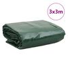 vidaXL brezenta pārklājs, zaļš, 3x3 m, 650 g/m²