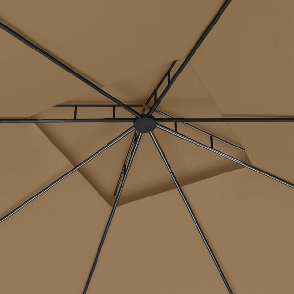 vidaXL dārza nojume, 3x3x2,7 m, pelēkbrūna, 160 g/m²