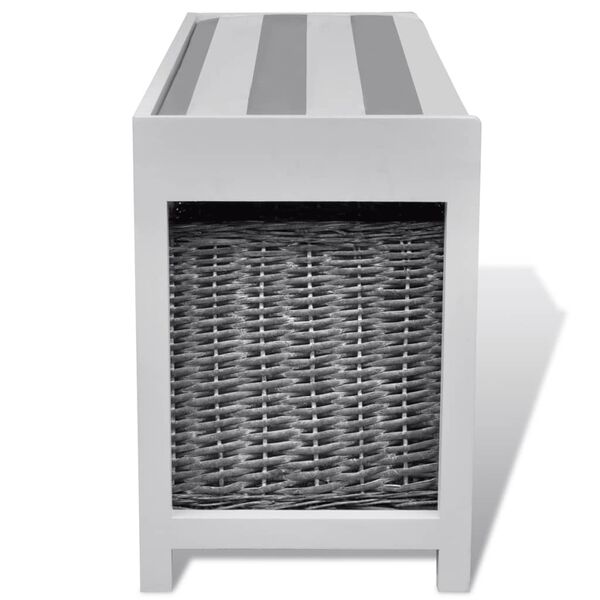 Balts gaiteņa sols ar spilvenu un 3 groziem