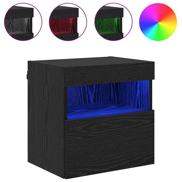 vidaXL TV sienas skapji 2 pcs Melns ozolkoks 40 x 30 x 40 cm