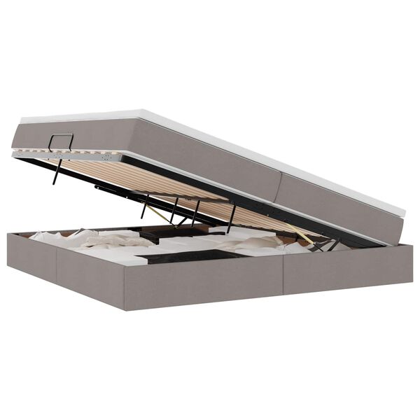 vidaXL Gulta ar uzglabā&scaron;anas vietu un matraci Pelēkbrūna 200 x 200 cm