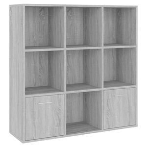 vidaXL grāmatu plaukts, pelēka ozolkoka krāsa, 98x30x98 cm