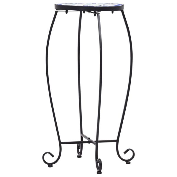 vidaXL mozaīkas galdi, 3 gab., zili ar baltu, keramika