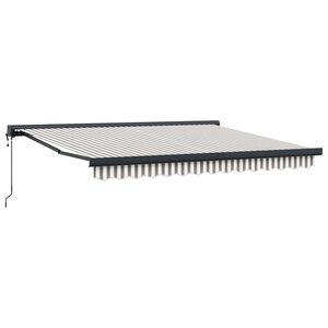 vidaXL Nolokāms markīze Gai&scaron;i pelēks un balts 350 x 250 cm