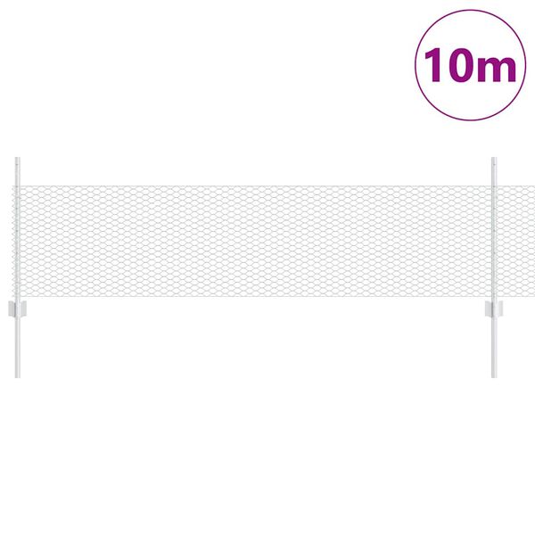 vidaXL Žogs un Stabi Sudraba 0,5 x 10 m Tērauds