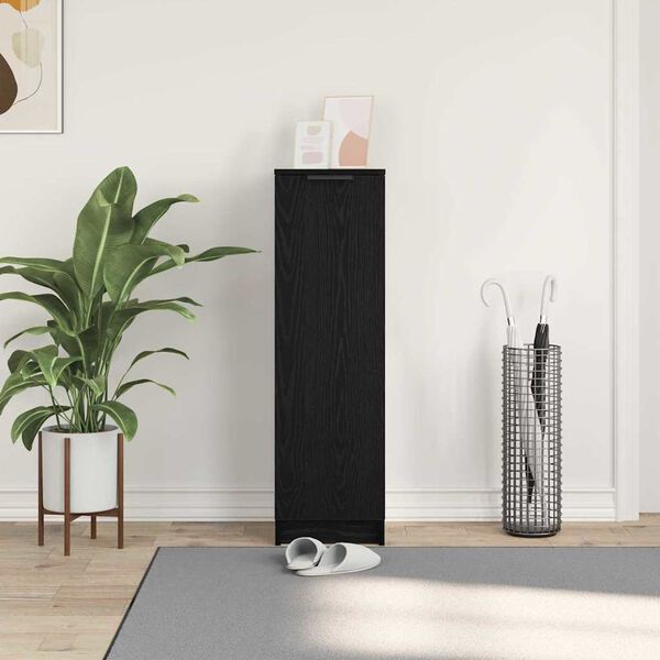 vidaXL Apavu skapis ar plauktu Melns ozolkoks 29,5 x 35 x 101 cm