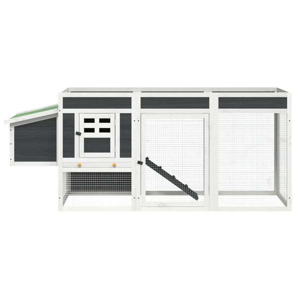 vidaXL vistu būris, 204x50x84 cm, priedes masīvkoks, pelēks