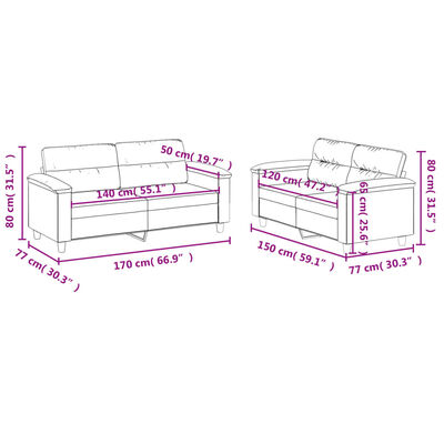 vidaXL divdaļīgs dīvānu komplekts ar matračiem, pelēkbrūns audums