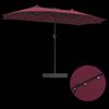 vidaXL Dārza parasols Bordo sarkans 385 x 209 x 244 cm Poliesters