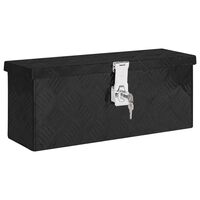 vidaXL uzglabāšanas kaste, melna, 50x15x20,5 cm, alumīnijs