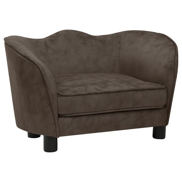 vidaXL suņu dīvāns, brūns, 66x43x40 cm, plī&scaron;s