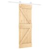 vidaXL bīdāmās durvis ar stiprinājumiem, 70x210 cm, priedes masīvkoks