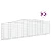 vidaXL arkveida gabiona grozi, 3 gb., 400x30x100/120cm, cinkota dzelzs