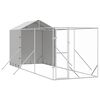 vidaXL suņu voljērs ar jumtu, 2x6x2,5m, cinkots tērauds, sudraba krāsā