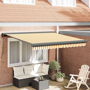 vidaXL | Nolokāms markīze | Zila un balta ar baltu rāmi 3 x 2,5 m