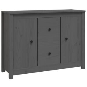 vidaXL kumode, pelēka, 100x35x74 cm, priedes masīvkoks