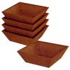 vidaXL Dārza stādītājs 5 pcs Rūsa 50 x 50 x 15 cm Novecināts tērauds