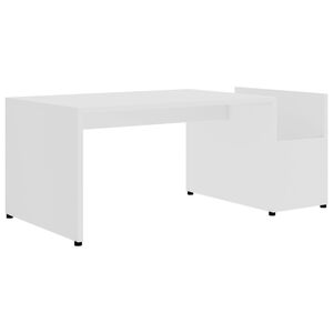 vidaXL kafijas galdiņ&scaron;, balts, 90x45x35 cm, inženierijas koks