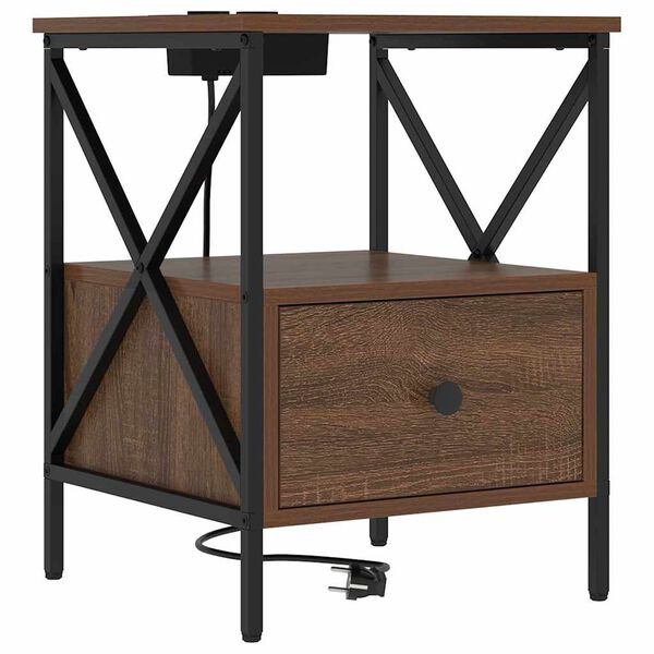 vidaXL Nakts skapītis ar atvilktni Brūns ozols 41,5 x 40,5 x 55 cm