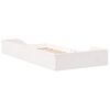 vidaXL Grīdas gultas rāmis Balts 75 x 190 cm Priedes masīvkoks
