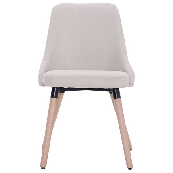 vidaXL virtuves krēsli, 2 gab., krēmkrāsas audums