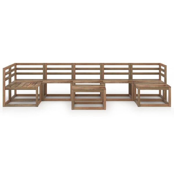 vidaXL 8-daļīgs dārza atpūtas mēbeļu komplekts, impregnēta priede