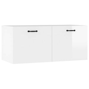 vidaXL sienas skapītis, spīdīgi balts, 80x36,5x35cm, inženierijas koks