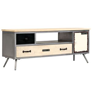 vidaXL TV skapītis, mango masīvkoks un tērauds, 120x30x45 cm