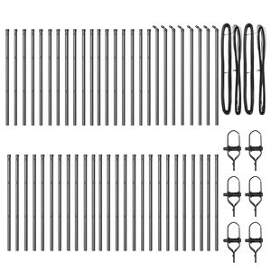 vidaXL Žoga āķis 52 pcs Pelēka 3,2 x 3,2 x 100 cm