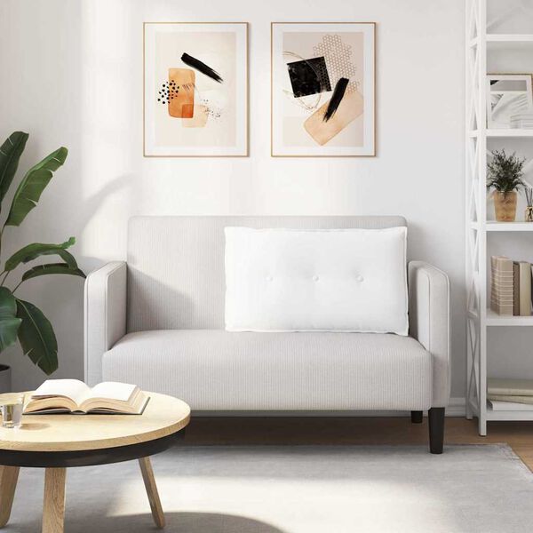 vidaXL Atpakaļ spilvens Balts 80 x 19 x 50 cm audums