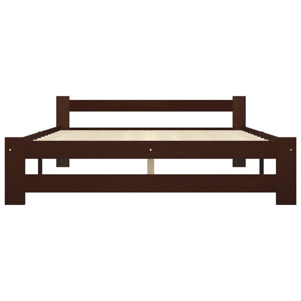 vidaXL gultas rāmis ar 4 atvilktnēm, tumši brūns, priede, 180x200 cm