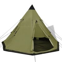 vidaXL telts 4 personām, zaļā krāsā