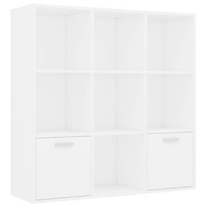 vidaXL grāmatu plaukts, balts, 98x30x98 cm, inženierijas koks