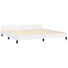 vidaXL gultas rāmis ar galvgali, balts, 200x200 cm, mākslīgā āda