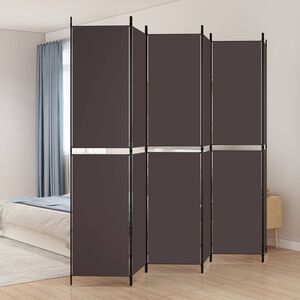 vidaXL 6-paneļu istabas aizslietnis, 300x220 cm, brūns audums