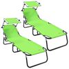 vidaXL Saliekamais sauļo&scaron;anās krēsls 2 pcs Zaļa 190 x 57 x 81 cm