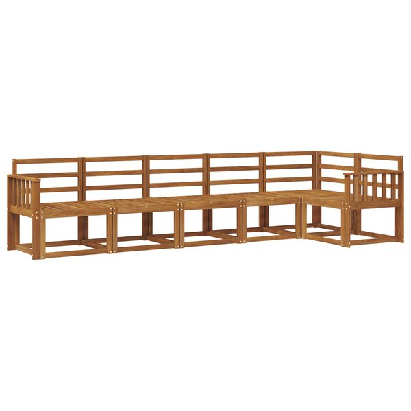 vidaXL Āra dīvānu komplekts 6 pcs Dabiska Cietā akācijas koks