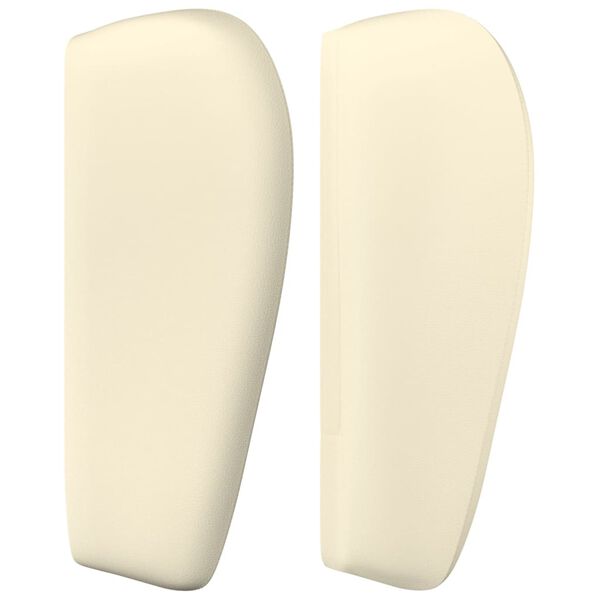 vidaXL galvgalis ar malām, 203x23x78/88 cm cm, krēmkrāsas mākslīgā āda