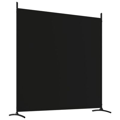 vidaXL 4-paneļu istabas aizslietnis, 698x180 cm, melns audums